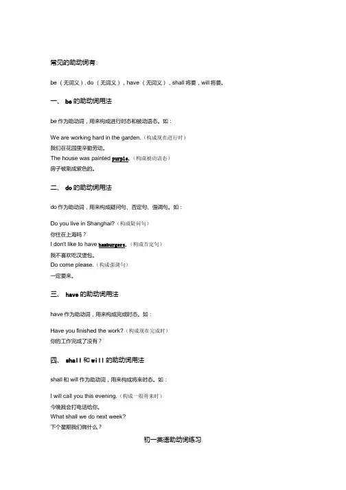 初中英语培训资料从零开始学语法助动词的用法.docx