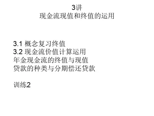 现金流现值和终值的运用