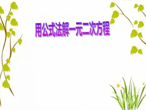 2.31公式法解一元二次方程(1)