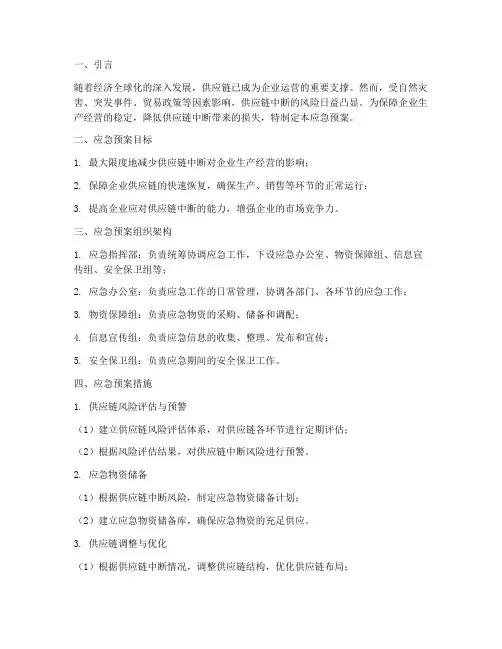 供应链断链应急预案