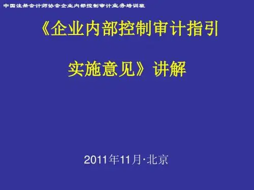 企业内部控制审计指引实施意见讲解(ppt55张)