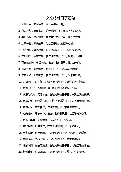 文案特殊日子短句