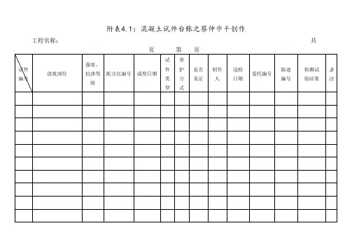 试验台账模板