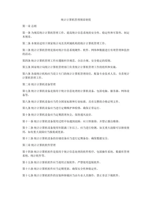 统计计算机管理规章制度