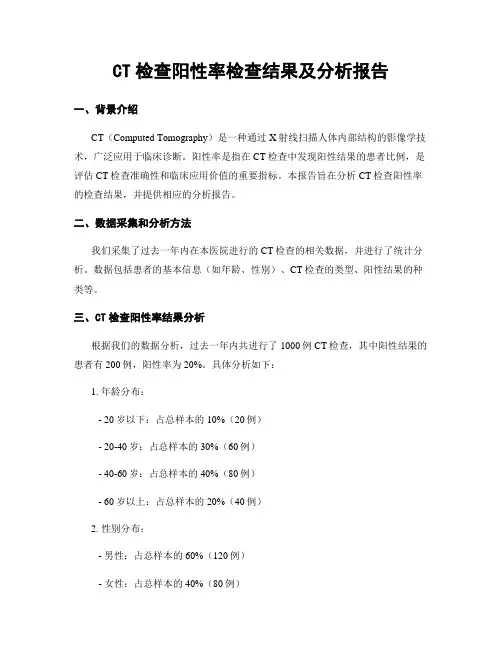 CT检查阳性率检查结果及分析报告