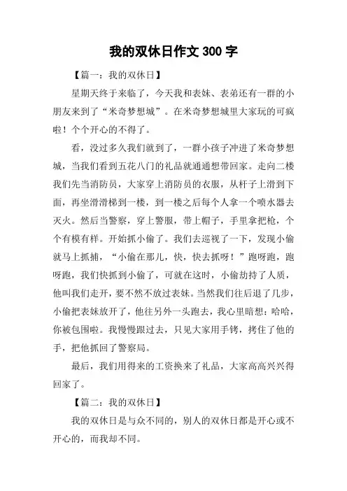 我的双休日作文300字