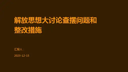 解放思想大讨论查摆问题和整改措施