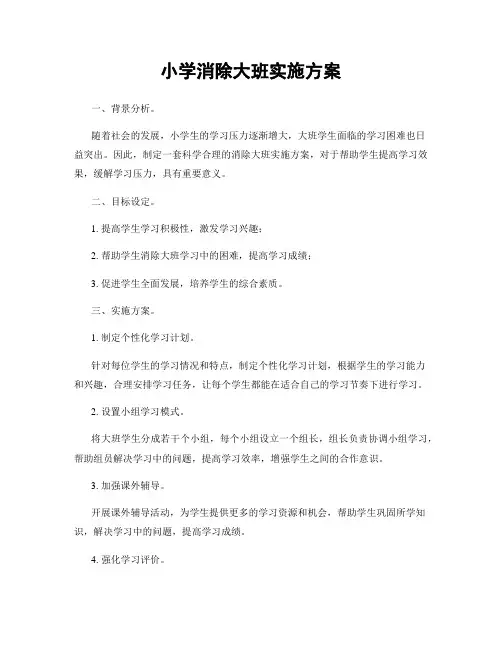 小学消除大班实施方案