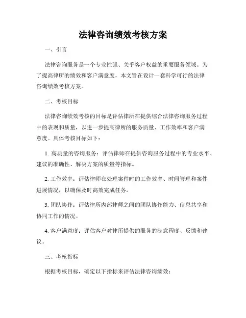法律咨询绩效考核方案