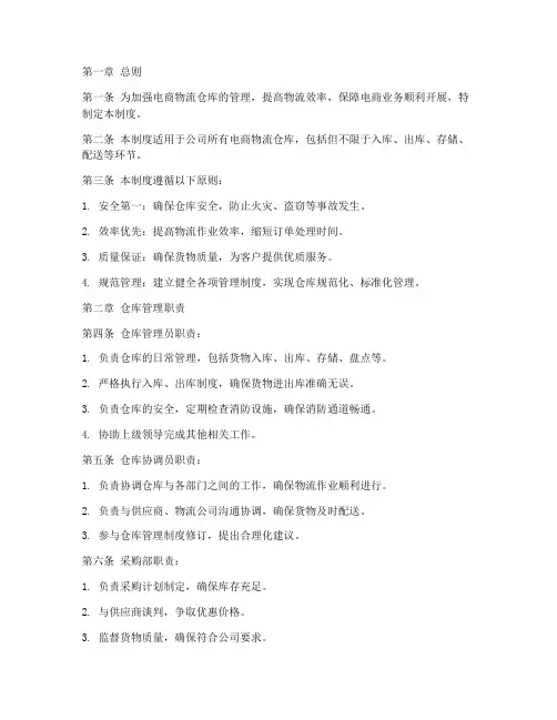 电商物流仓库管理制度