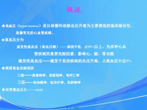 第8版内科学课件高血压
