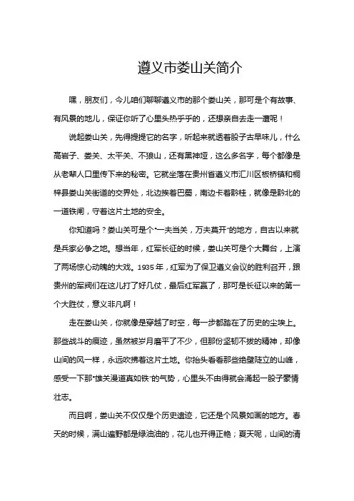 遵义市娄山关简介