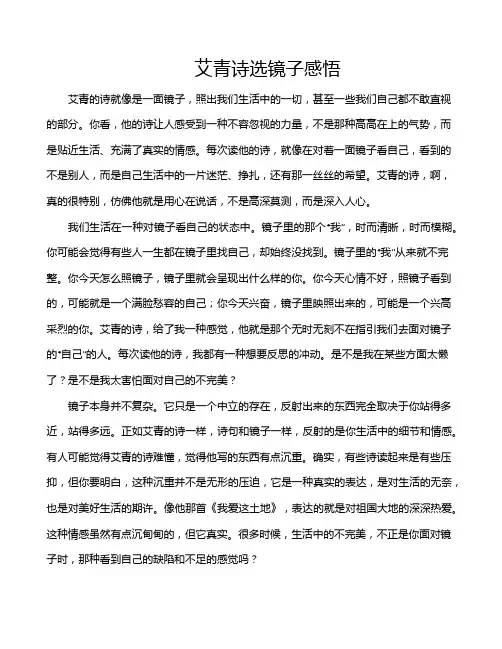 艾青诗选镜子感悟