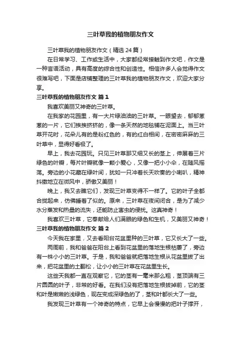 三叶草我的植物朋友作文