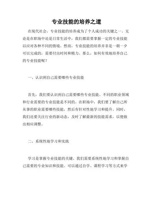 专业技能的培养之道
