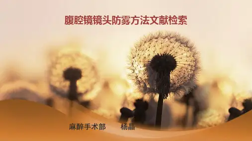 腹腔镜镜头两种防雾方法的效果比较