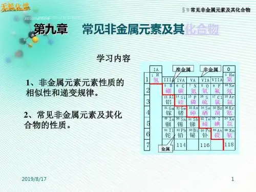 常见非金属元素及其化合物