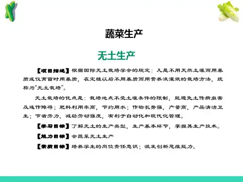 蔬菜生产与管理—一无土生产