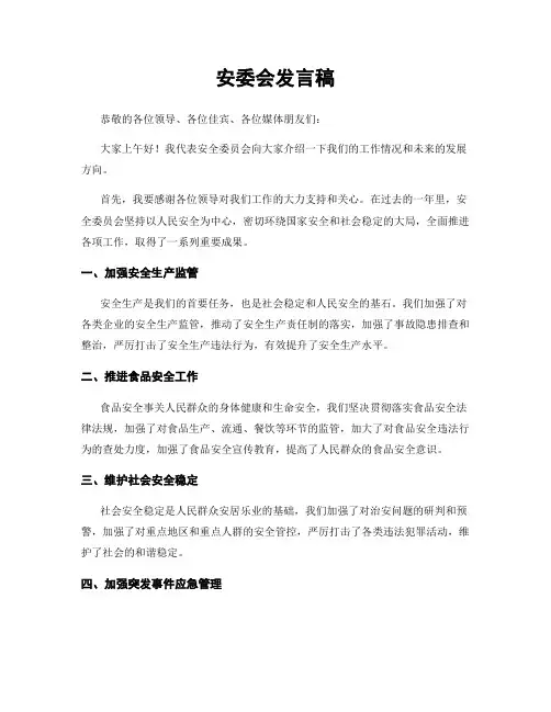 安委会发言稿