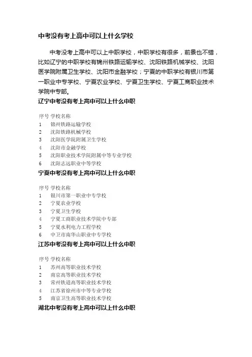 中考没有考上高中可以上什么学校