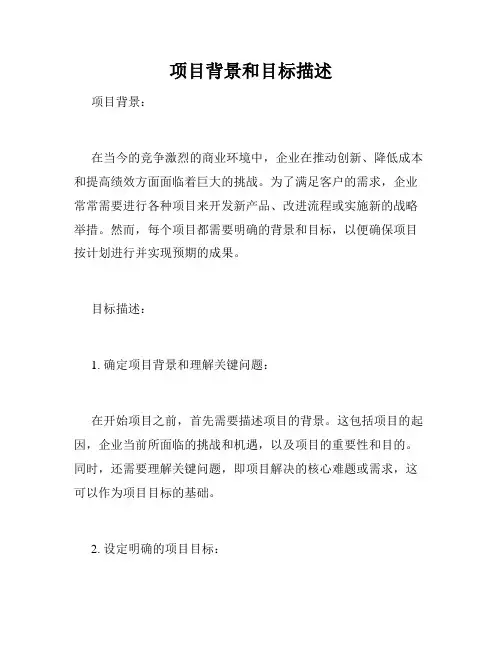项目背景和目标描述