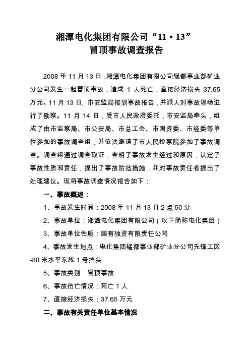湘潭电化集团有限公司11·13