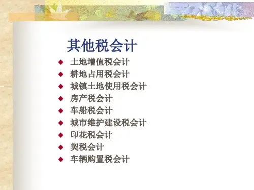 税务会计学(第六版)课件：其他税会计