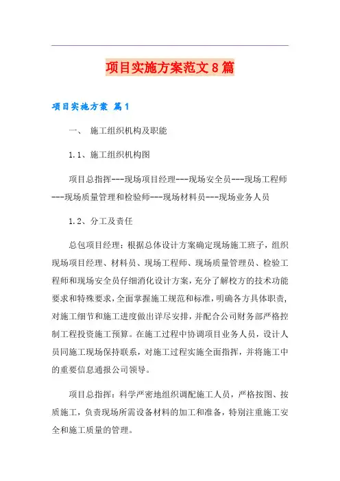 项目实施方案范文8篇