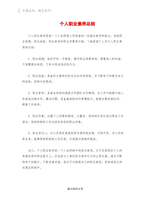 个人职业素养总结