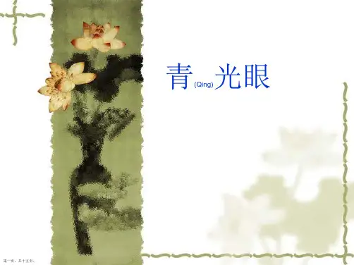 青光眼病人的护理措施与方案ppt
