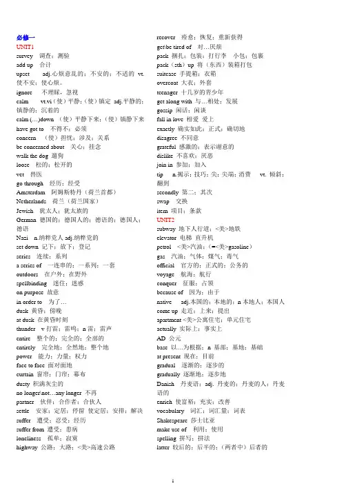人教版高中英语全部单词(必修1至选修8)