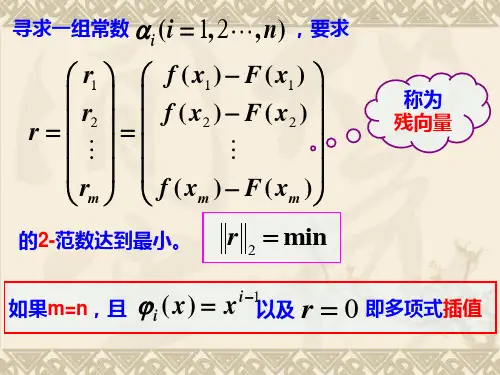 数值分析课件Chapter7曲线拟合与线性最小二乘问题.ppt
