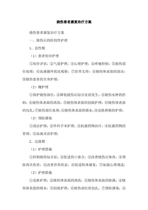 烧伤患者康复治疗方案