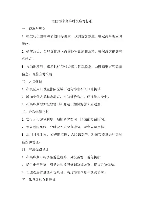 景区游客高峰时段应对标准
