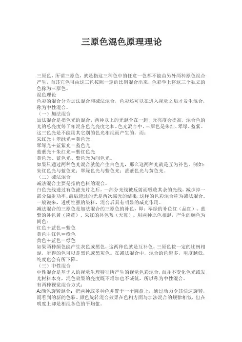 三原色混色原理理论