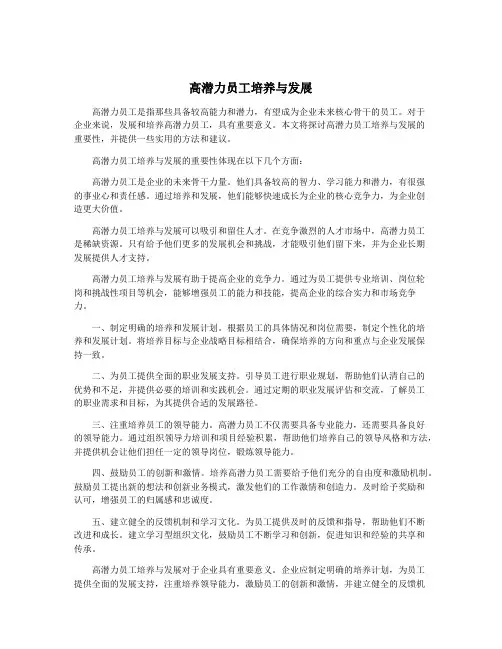 高潜力员工培养与发展