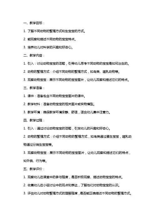 大班科学《动物如何生宝宝》课件教案