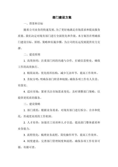 部门建设方案