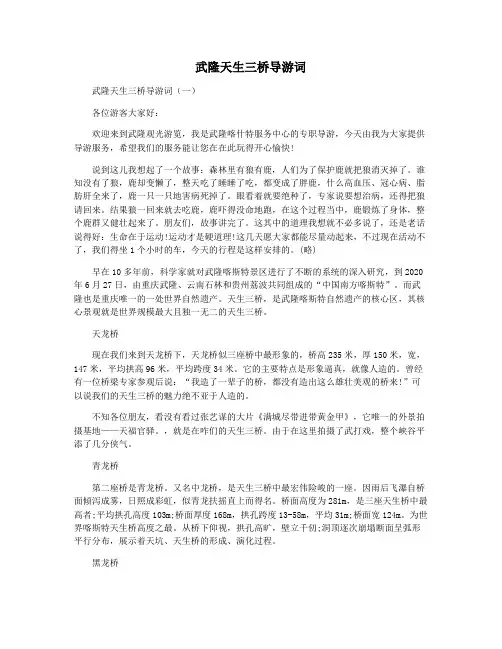武隆天生三桥导游词