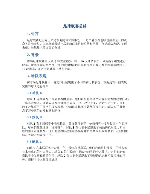 足球联赛总结