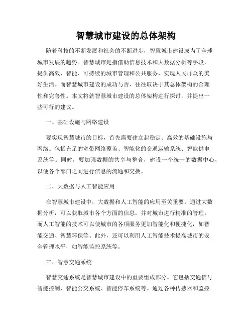 智慧城市建设的总体架构