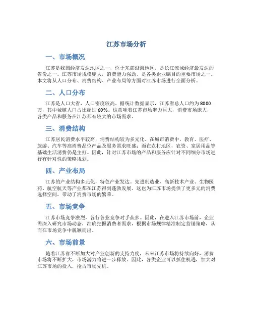 江苏市场分析
