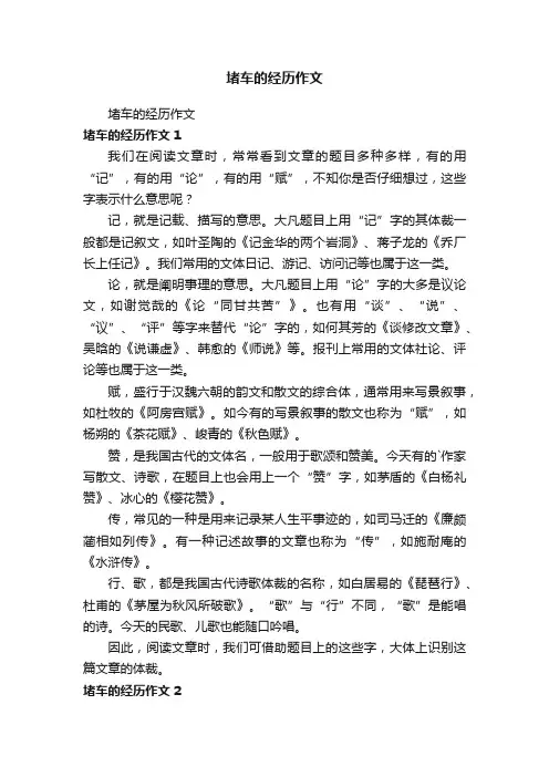 堵车的经历作文