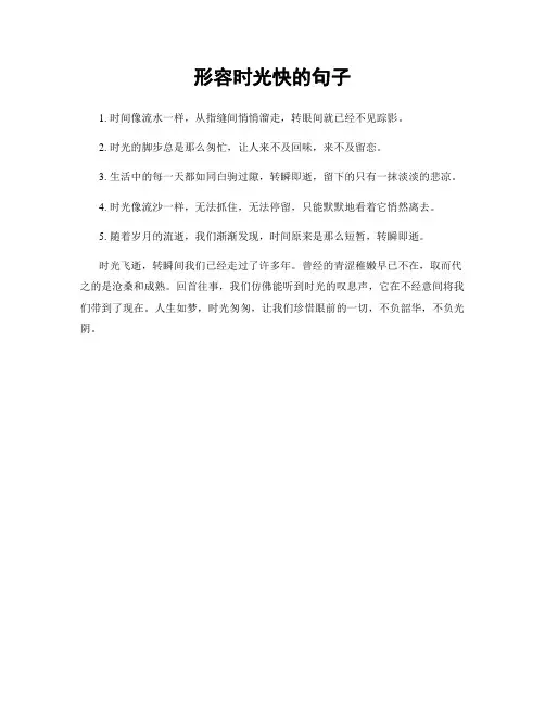 形容时光快的句子