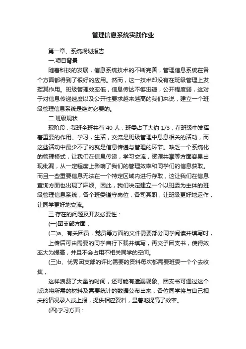管理信息系统实践作业