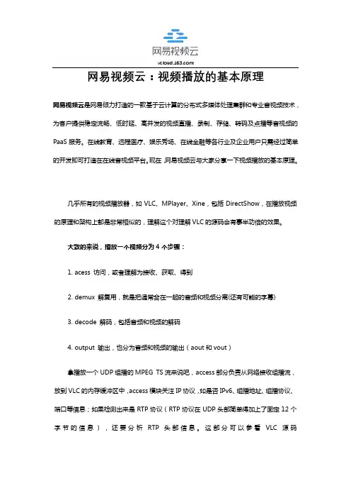 网易视频云：视频播放的基本原理