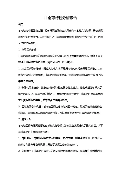 甘南可行性分析报告
