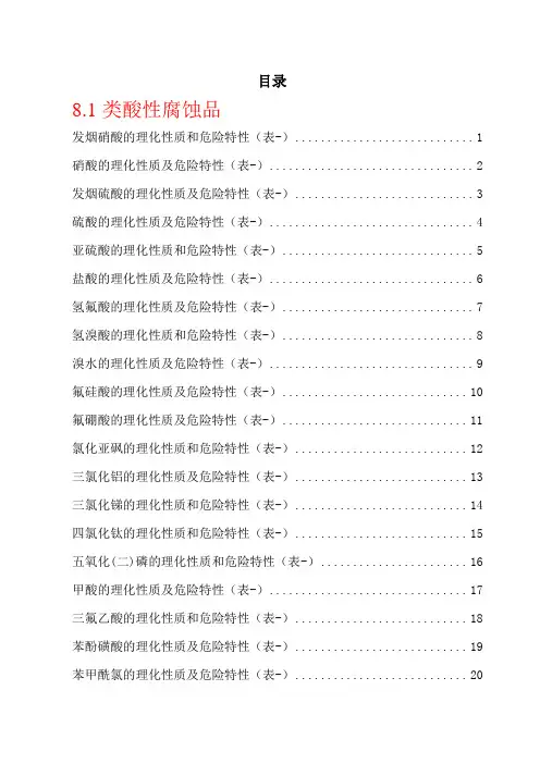 危险化学品特性表-8-76
