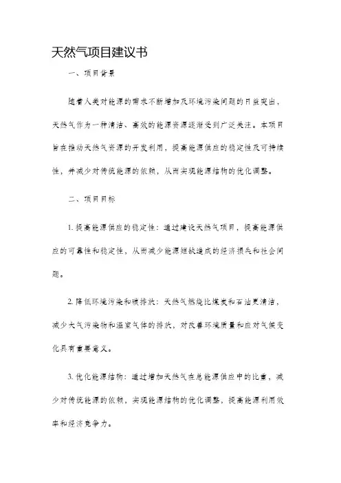 天然气项目建议书