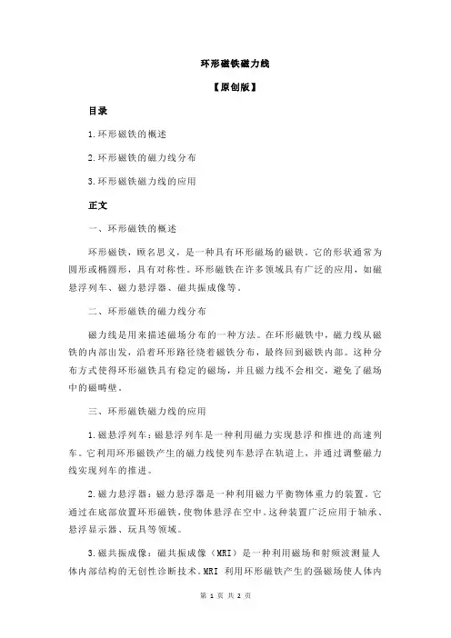 环形磁铁磁力线